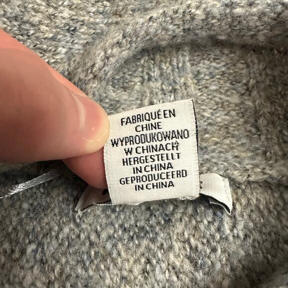 William Rast Gray Mock Neck Textured Knit Pullover Sweater Women’s L - Picture 7 of 8